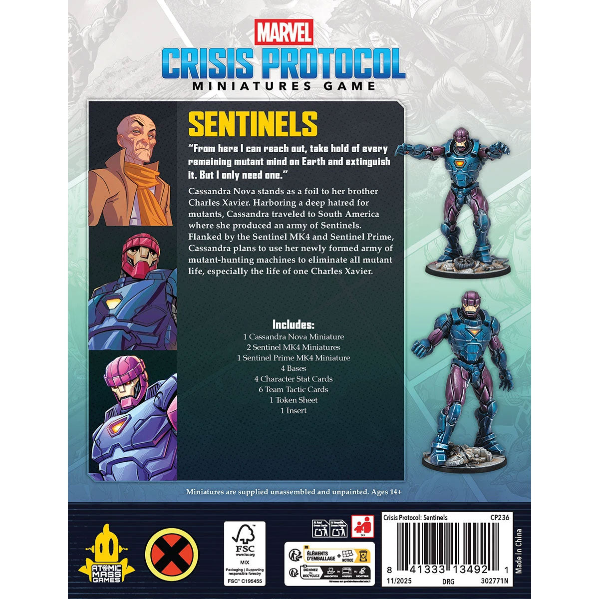 Marvel: Crisis Protocol - Sentinels Affiliation Pack Rückseite