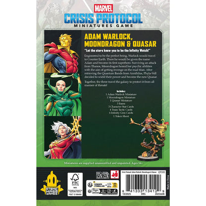 Marvel: Crisis Protocoll - Adam Warlock, Moondragon & Quasar Charakter Pack Rückseite