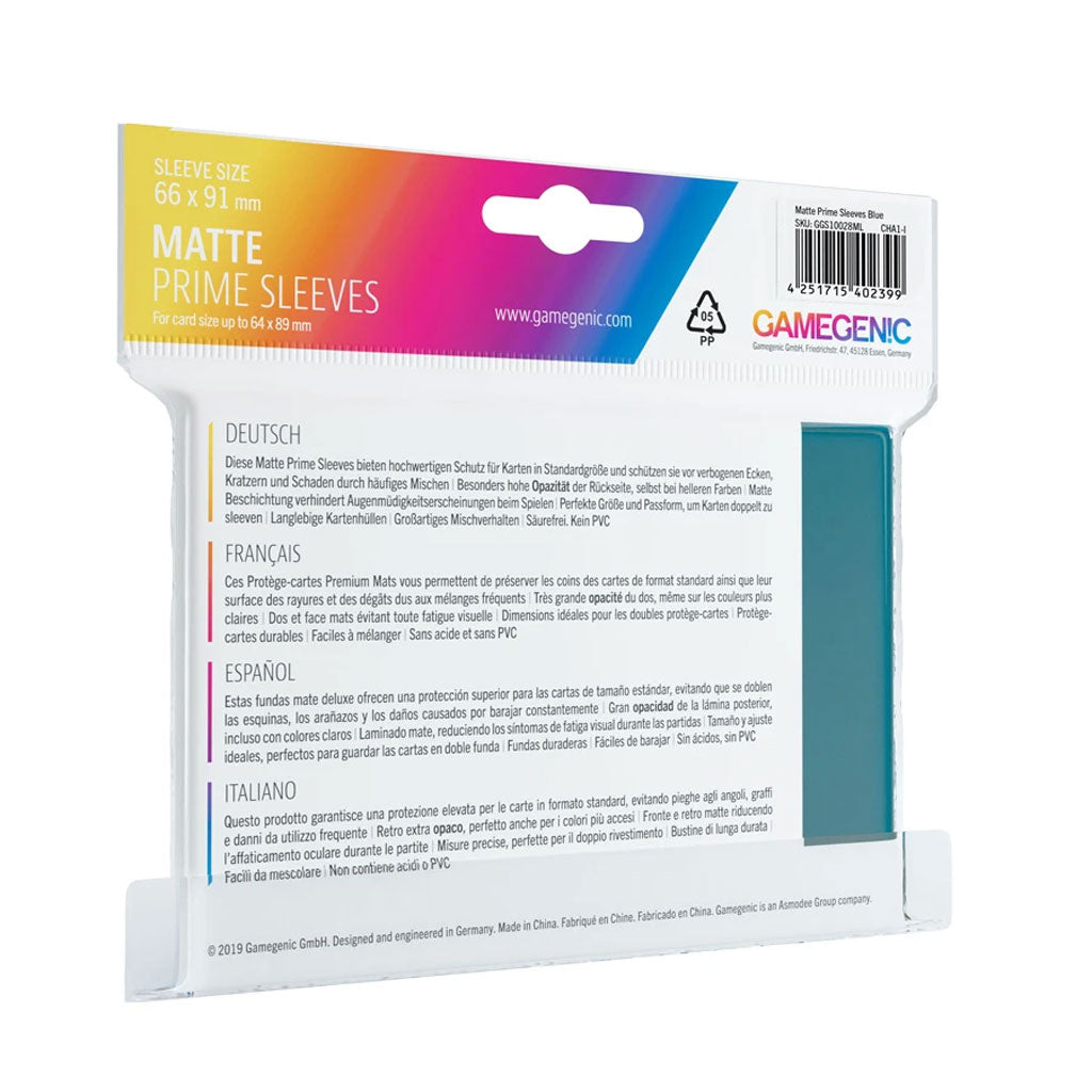 Gamegenic Matte Prime Sleeves: Standard Size in Blau Rückseite