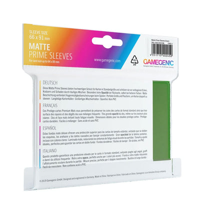 Gamegenic Matte Prime Sleeves: Standard Size in Grün Rückseite