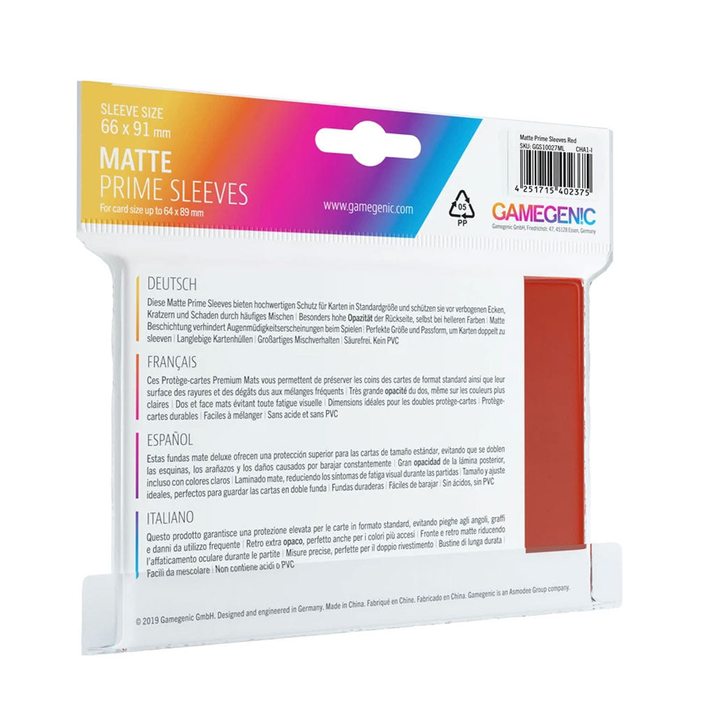 Gamegenic Matte Prime Sleeves: Standard Size in Rot Rückseite
