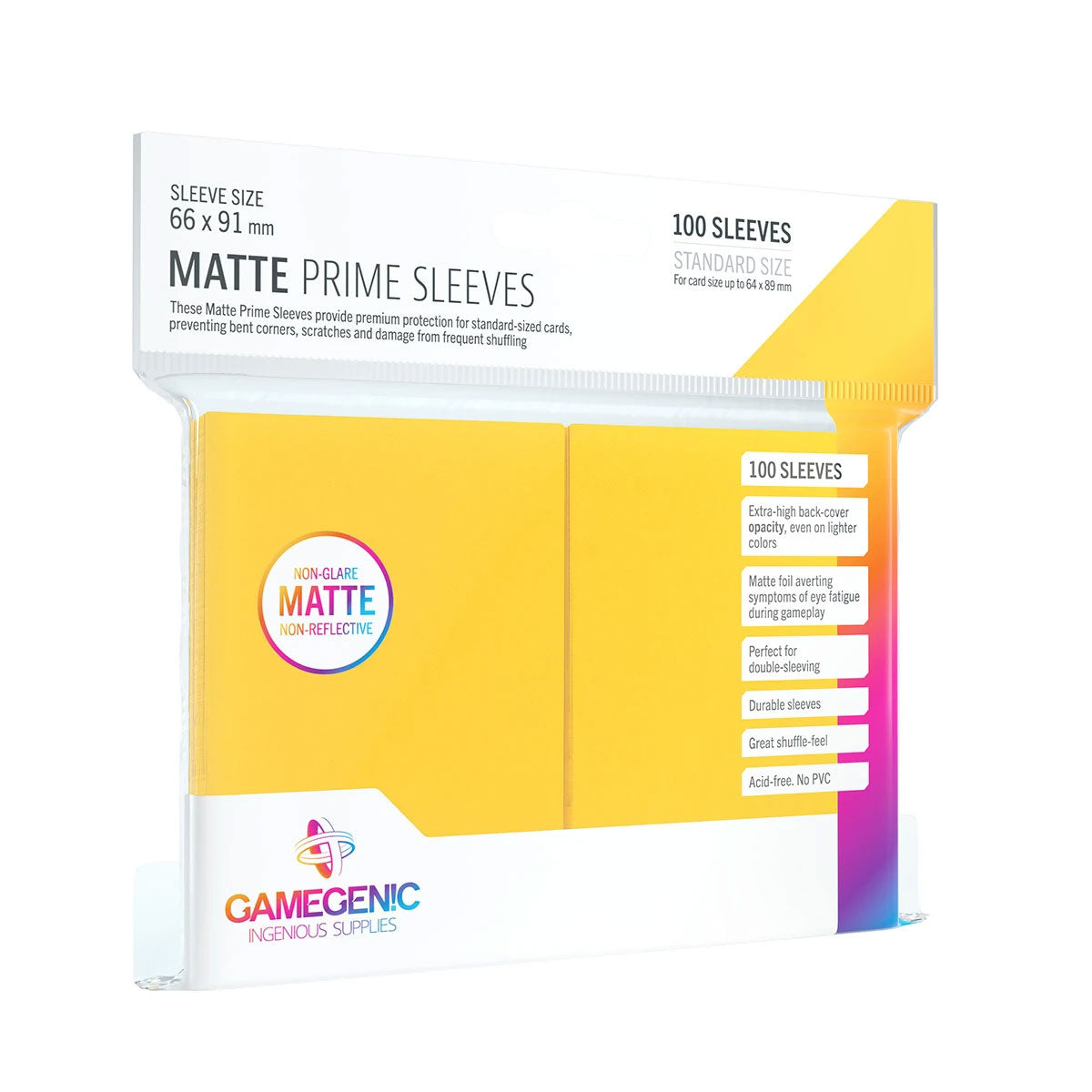 Gamegenic Matte Prime Sleeves: Standard Size in Gelb