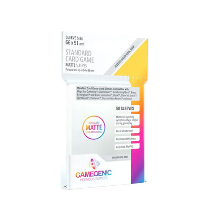 Gamegenic Matte Sleeves: GRAY (66x91mm)