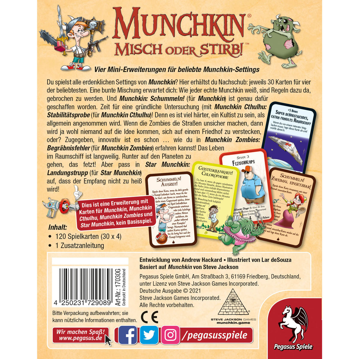 Munchkin: Misch oder stirb! Rückseite