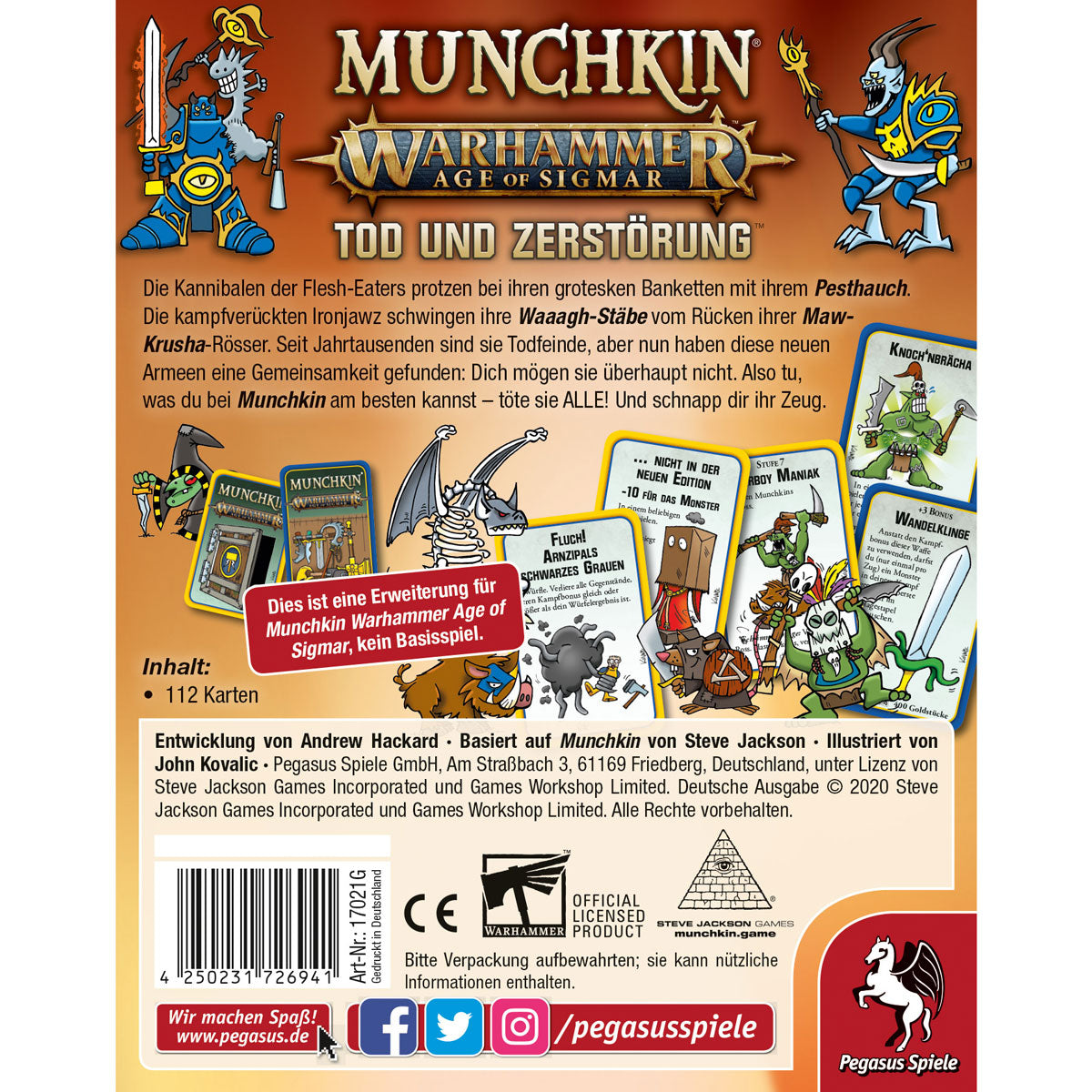 Munchkin Warhammer Age of Sigmar: Tod und Zerstörung Rückseite