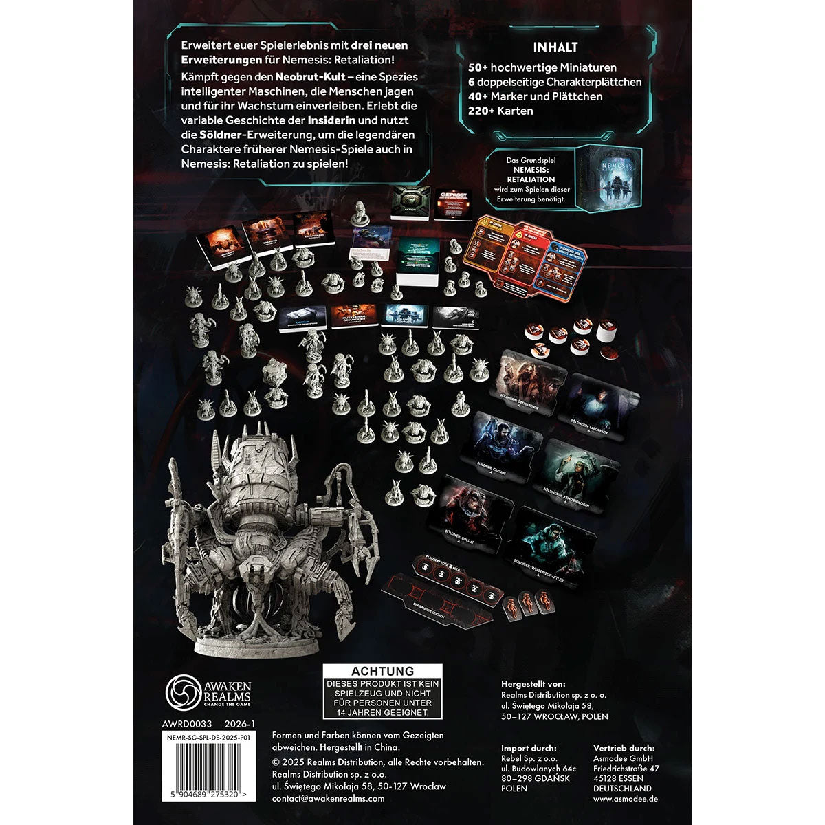 Nemesis: Retaliation - Stretch Goals Rückseite