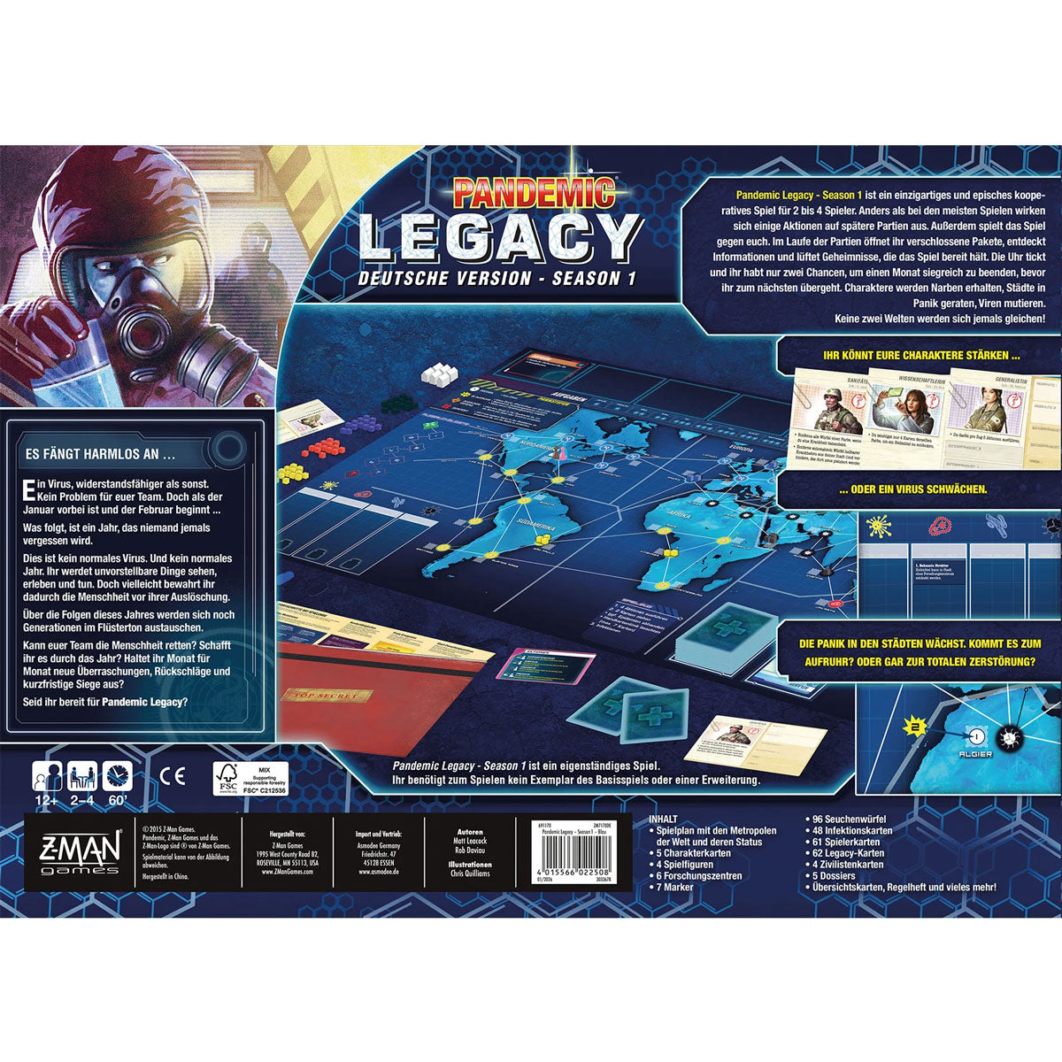 Pandemic Legacy - Season 1 (Blau) Rückseite