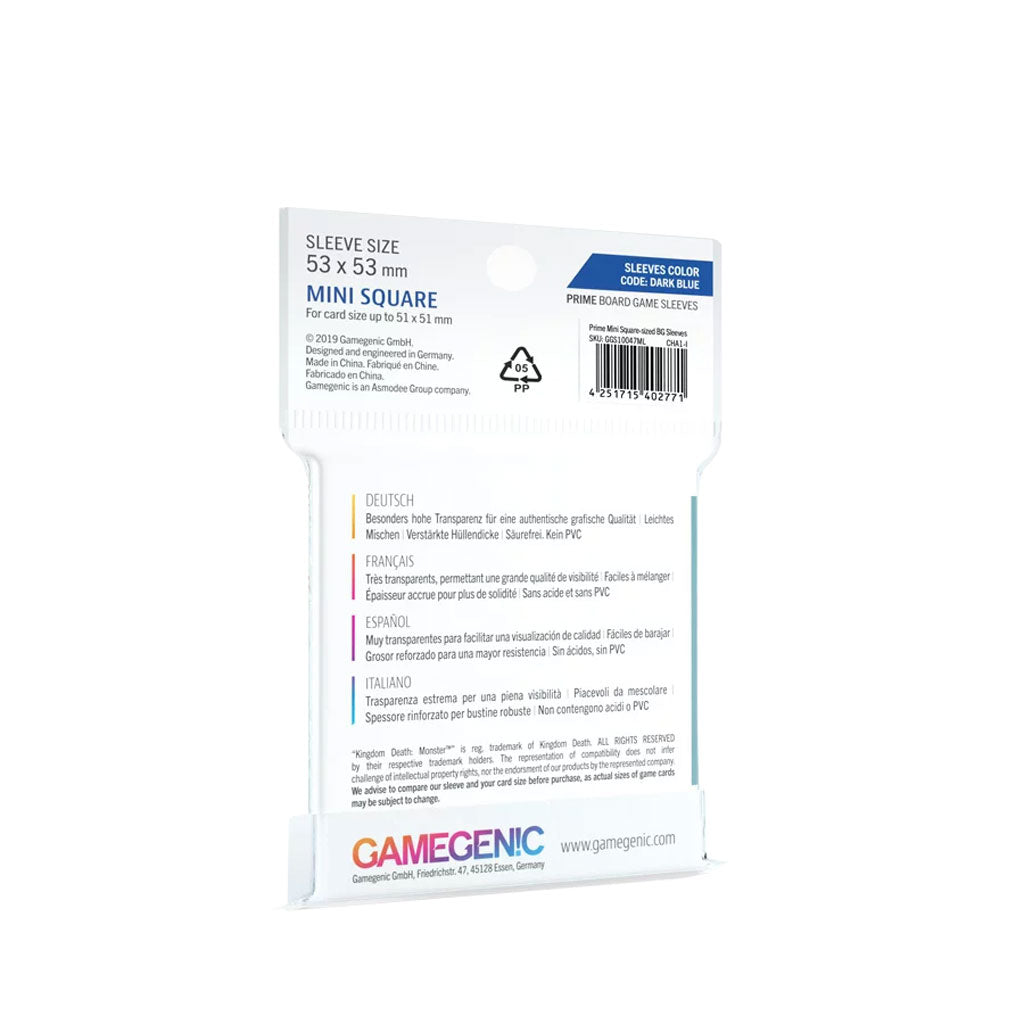 Gamegenic Prime Sleeves: DARK BLUE (53x53mm) Rückseite