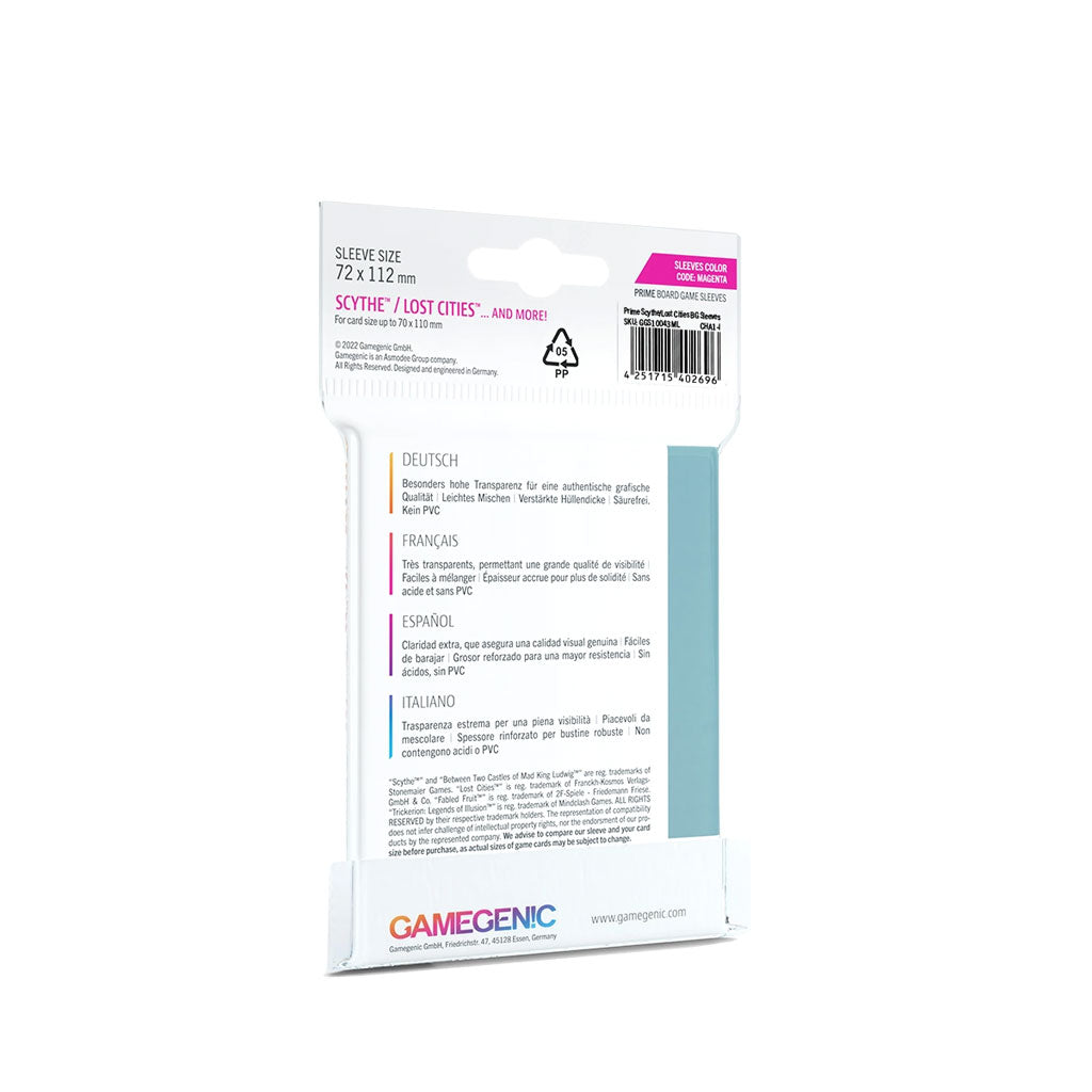 Gamegenic Prime Sleeves: MAGENTA (72x112mm) Rückseite
