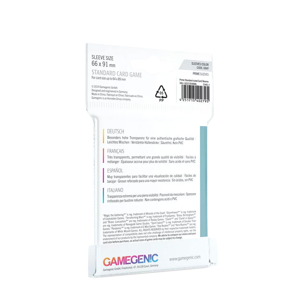 Gamegenic Prime Sleeves: GRAY (66x91mm) Rückseite