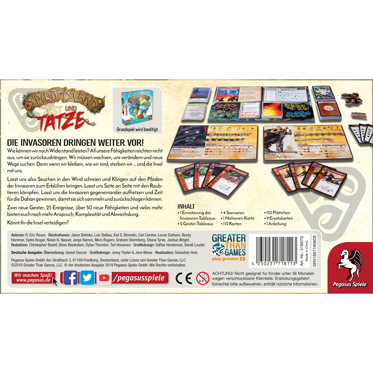 Spirit Island: Ast und Tatze Rückseite