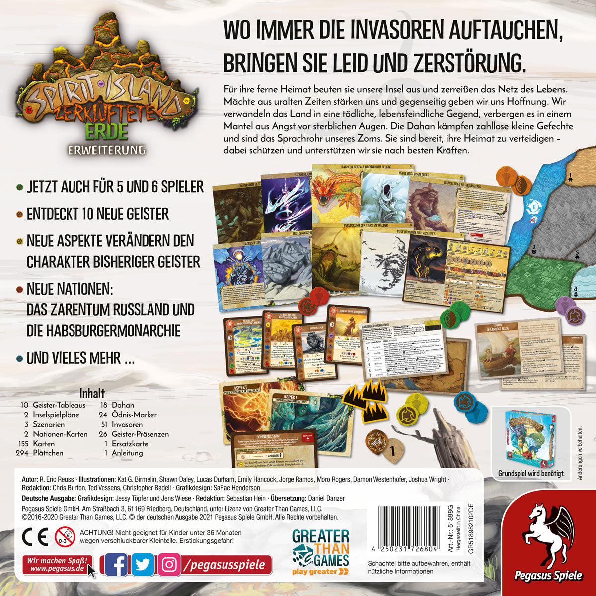 Spirit Island: Zerklüftete Erde Rückseite