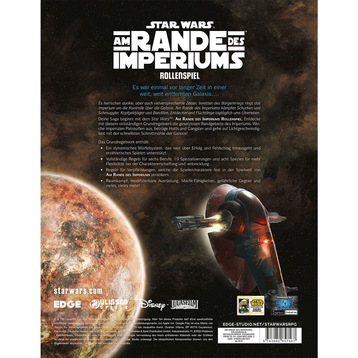 Star Wars: Am Rande des Imperiums - Grundregeln Rückseite