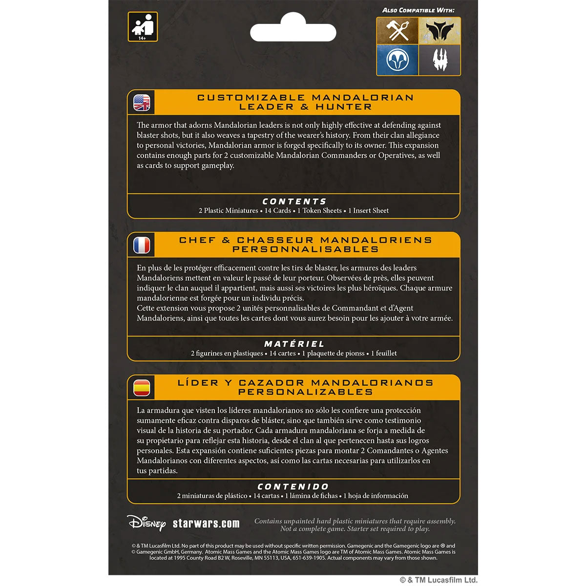 Star Wars: Legion - Customizable Mandalorian Leader & Hunter Rückseite