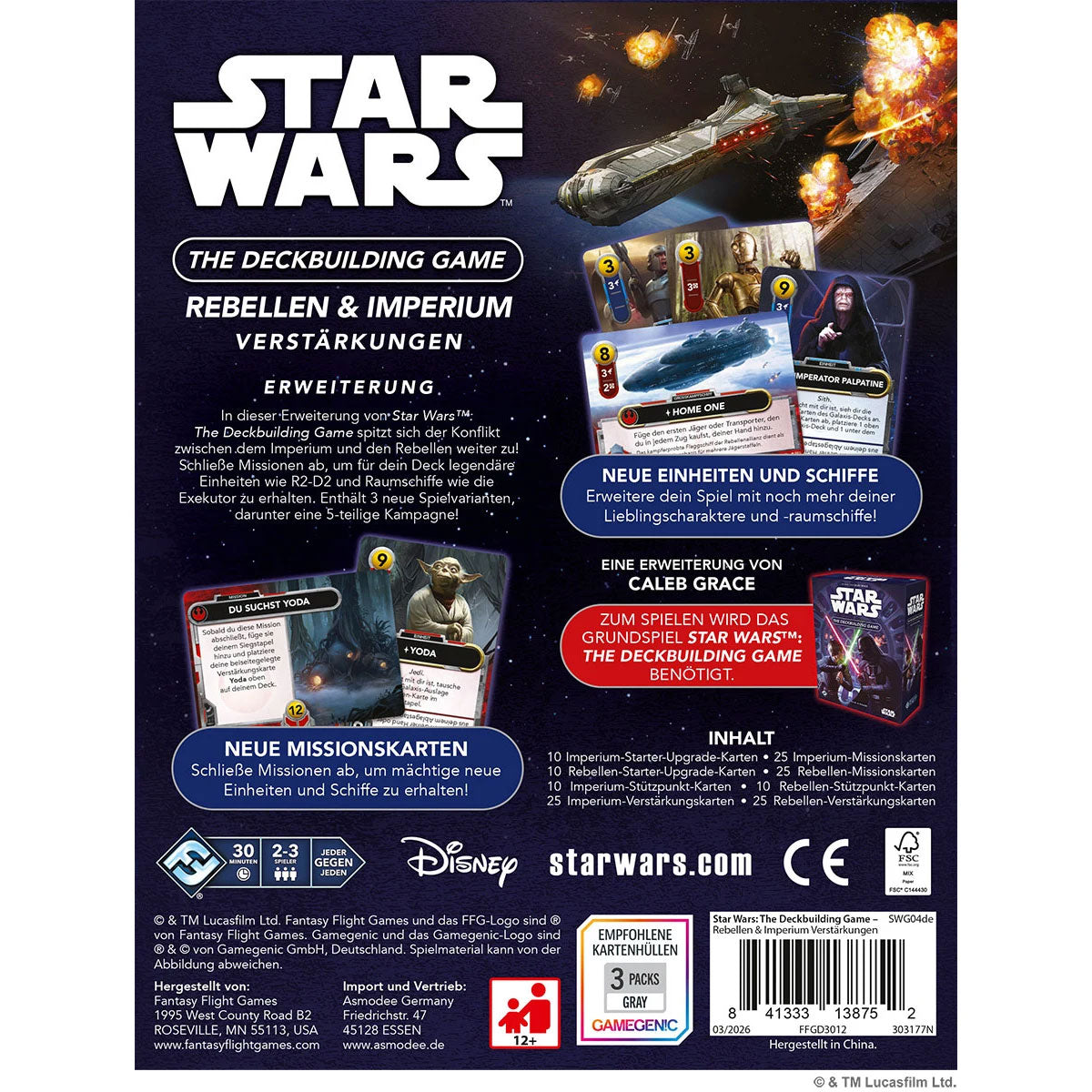 Star Wars: The Deckbuilding Game - Rebellen & Imperium Verstärkungen Rückseite