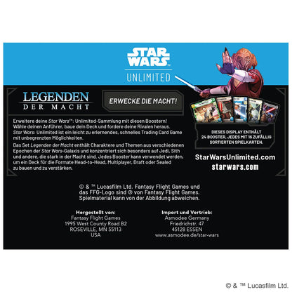 Star Wars: Unlimited - Legenden der Macht (Booster Display) Rückseite