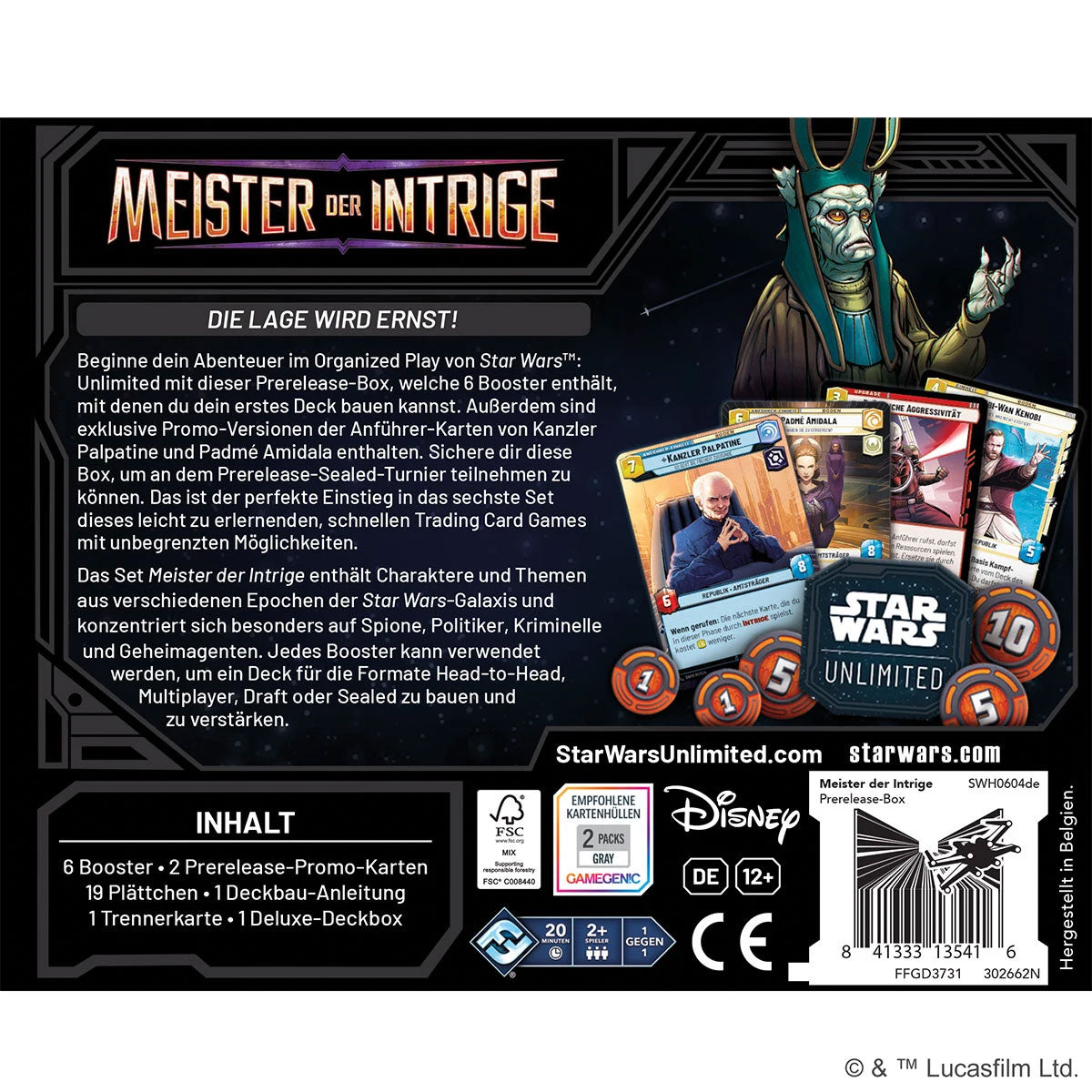 Star Wars: Unlimited - Meister der Intrige (Prerelease-Box) Rückseite