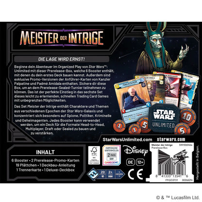 Star Wars: Unlimited - Meister der Intrige (Prerelease-Box) Rückseite