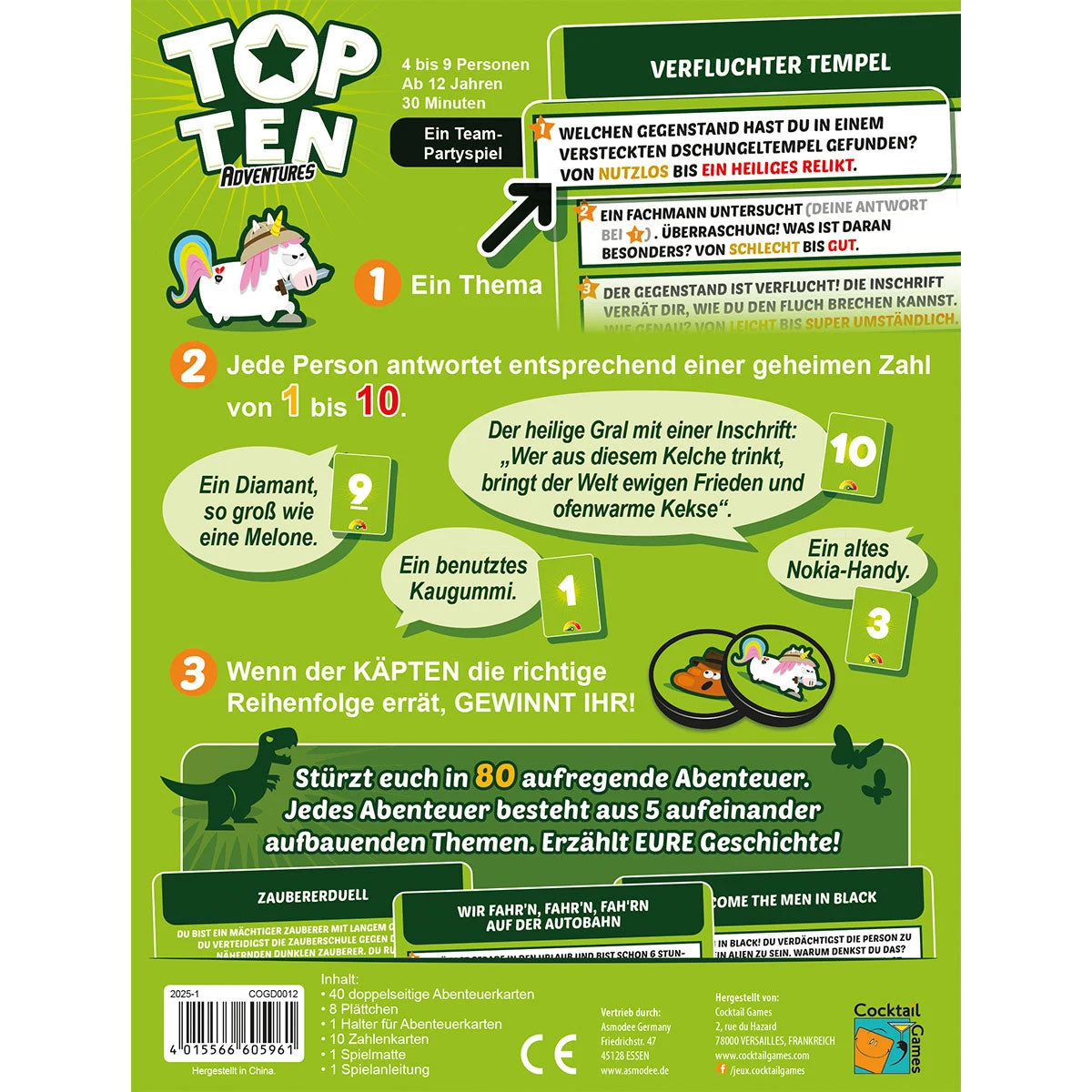 Top Ten Adventures Rückseite