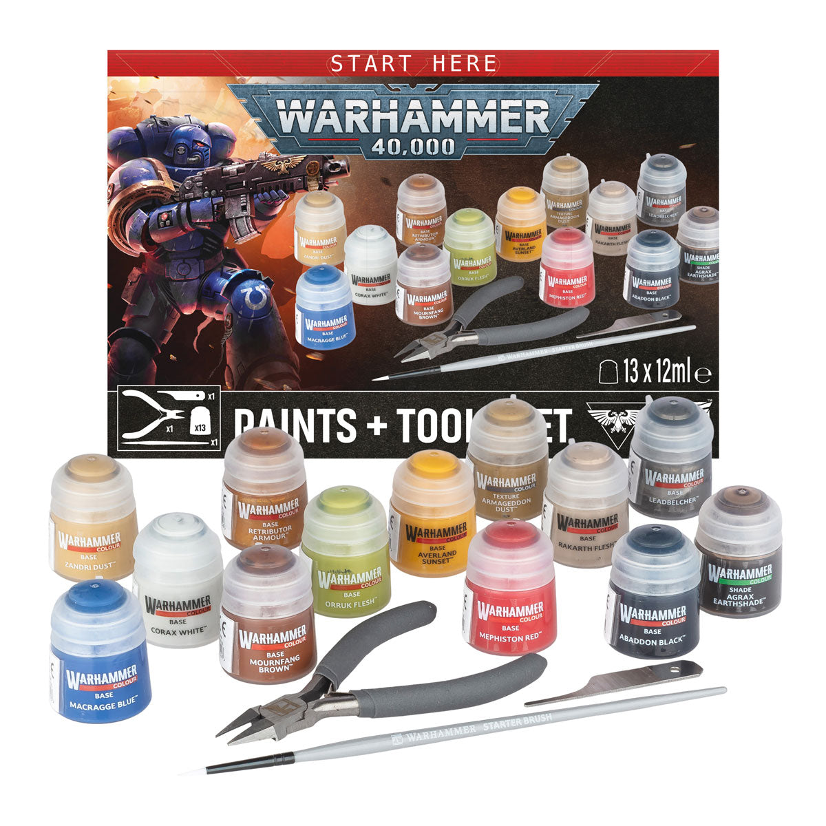 Warhammer 40.000 - Paints + Tools Set (60-12)
